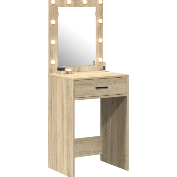 vidaXL Sminkbord>Smyckebord med låda Sonoma-ek 50 x 41 x 135 cm Konstruerat trä