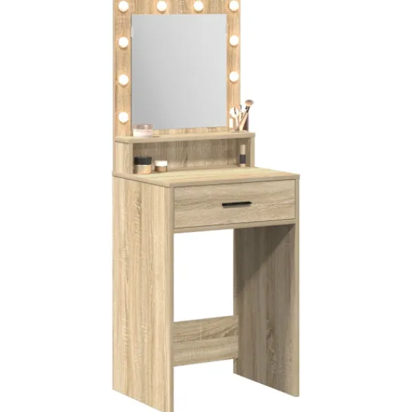 vidaXL Sminkbord>Smyckebord med låda Sonoma-ek 50 x 41 x 135 cm Konstruerat trä