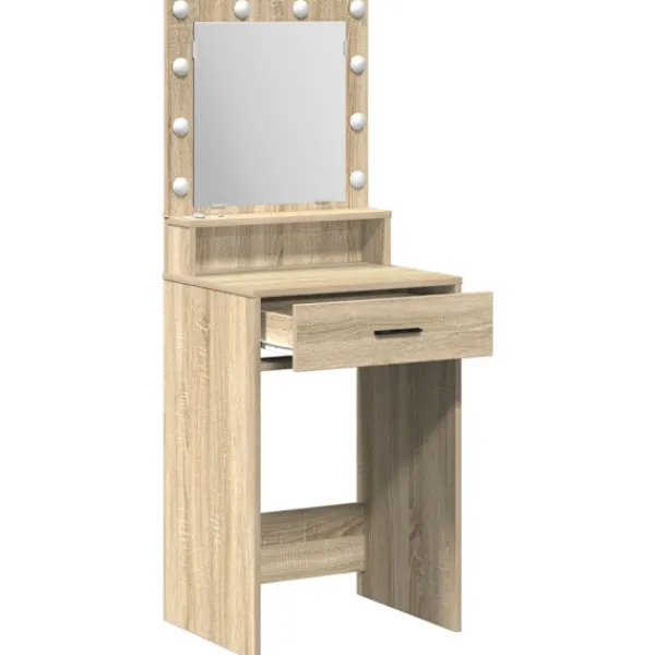 vidaXL Sminkbord>Smyckebord med låda Sonoma-ek 50 x 41 x 135 cm Konstruerat trä