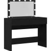 vidaXL Sminkbord>Smyckebord med låda Svart Ek 100 x 40 x 120 cm Konstruerat trä