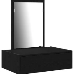 vidaXL Sminkbord>Smyckebord med låda Svart 60 x 40 x 70 cm Konstruerat trä