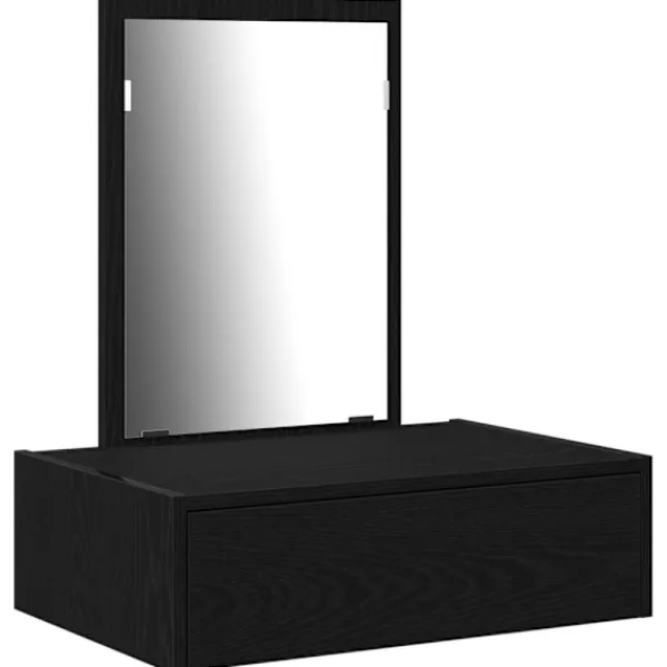 vidaXL Sminkbord>Smyckebord med låda Svart 60 x 40 x 70 cm Konstruerat trä
