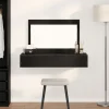 vidaXL Sminkbord>Smyckebord med låda Svart 100 x 40 x 70 cm Konstruerat trä