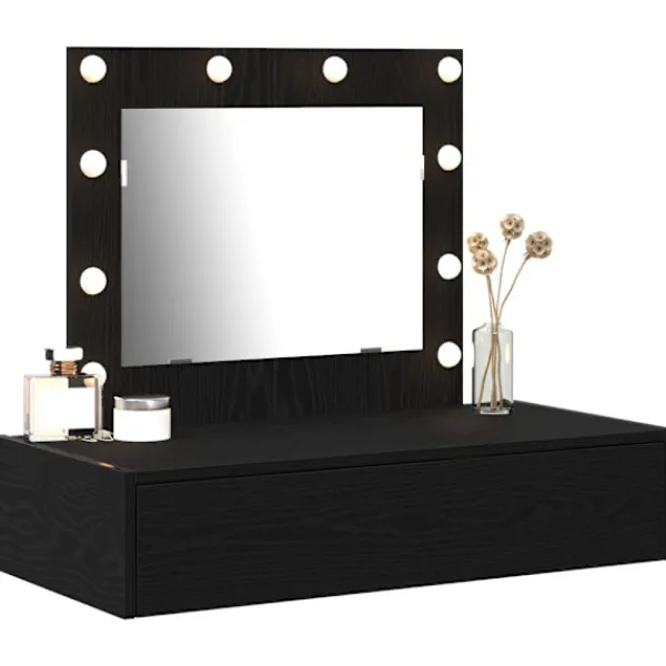 vidaXL Sminkbord>Smyckebord med låda Svart 83 x 40 x 70 cm Konstruerat trä
