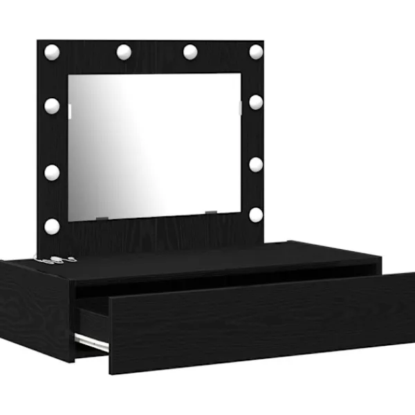 vidaXL Sminkbord>Smyckebord med låda Svart 83 x 40 x 70 cm Konstruerat trä