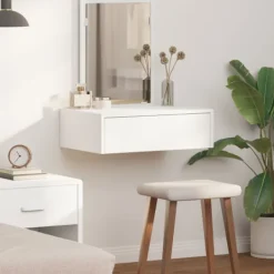 vidaXL Sminkbord>Smyckebord med låda Vit 60 x 40 x 70 cm Konstruerat trä