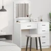 vidaXL Sminkbord>Smyckebord med låda Vit 50 x 41 x 135 cm Konstruerat trä