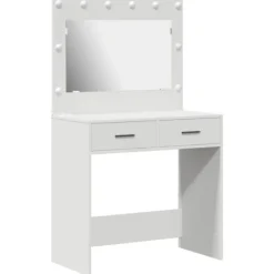 vidaXL Sminkbord>Smyckebord med låda Vit 78,5 x 41 x 135 cm Konstruerat trä