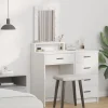 vidaXL Sminkbord>Smyckebord med låda Vit 50 x 41 x 140 cm Konstruerat trä