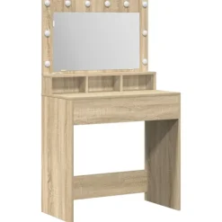 vidaXL Sminkbord>Smyckebord Sonoma-ek 75,5 x 41 x 135 cm Konstruerat trä