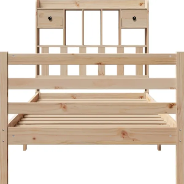 vidaXL Sängar>Säng med bokhylla utan madrass 75x190cm massiv furu