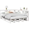 vidaXL Sängar>Säng med bokhylla utan madrass vit 150x200cm massiv furu