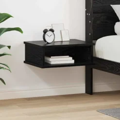 vidaXL Sängar>Sängbord Svart Ek 40 x 31 x 15 cm Konstruerat trä