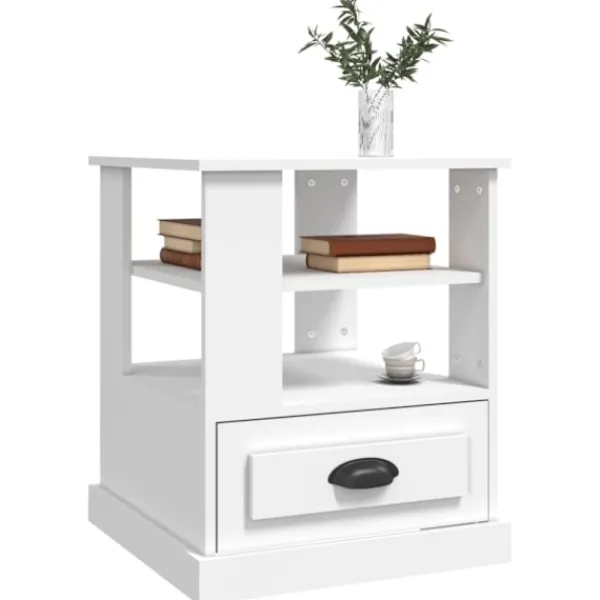 vidaXL Sängar>Sängbord vit 50x50x60 cm konstruerat trä