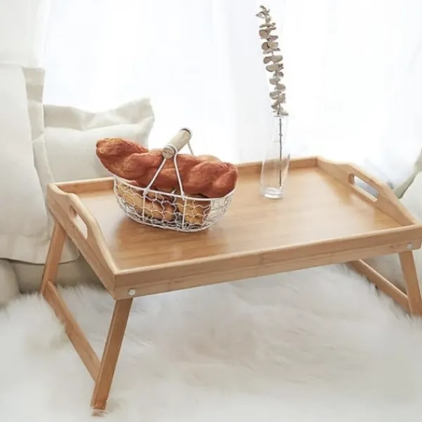 Småbord>Sängbricka / Frukostbricka för säng i Bambu – Fällbar med Laptopfunktion