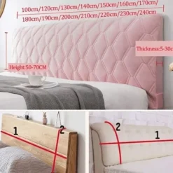 Sängar>Sänggavelöverdrag 160, Sänggavelöverdragsskydd med Stretch-sida, Tvättbart Dammtätt Sänggavelöverdrag (Färg: Beige, Storlek: 160cm)