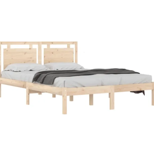 vidaXL Sängar>Sängram massivt trä 200x200 cm