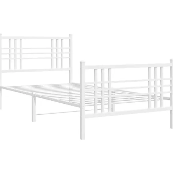 vidaXL Sängar>Sängram med huvudgavel och fotgavel vit metall 90x200 cm
