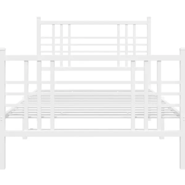 vidaXL Sängar>Sängram med huvudgavel och fotgavel vit metall 90x200 cm