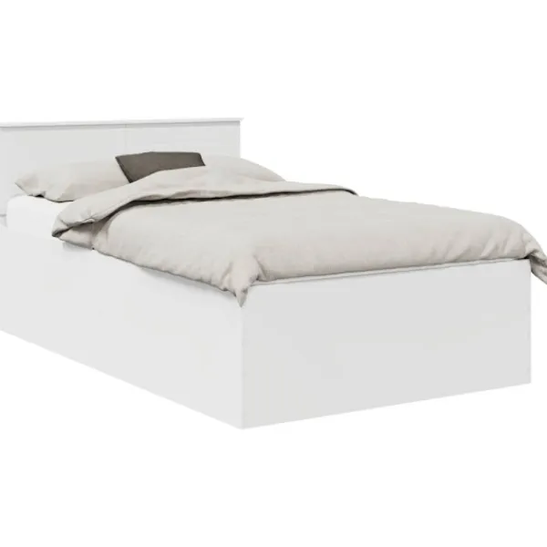 vidaXL Sängar>Sängram med huvudgavel Vit 120 x 190 cm Konstruerat trä
