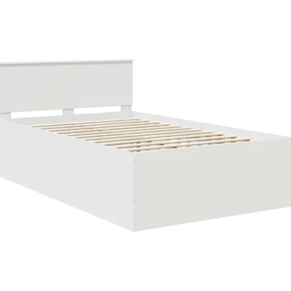 vidaXL Sängar>Sängram med huvudgavel Vit 120 x 190 cm Konstruerat trä