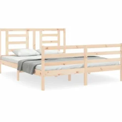 vidaXL Sängar>Sängram med huvudgavel 160x200 cm massivt trä