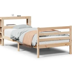 vidaXL Sängar>Sängram med huvudgavel 100x200 cm massiv furu