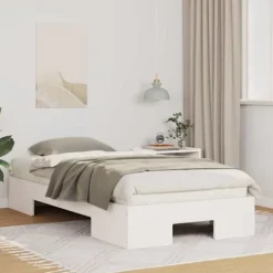 vidaXL Sängar>Sängram med lagring Vit 75 x 190 cm Massiv furu