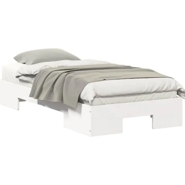 vidaXL Sängar>Sängram med lagring Vit 75 x 190 cm Massiv furu
