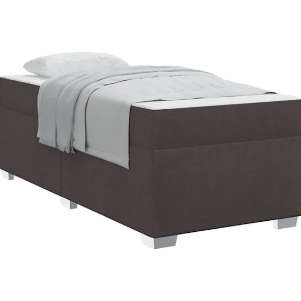 vidaXL Sängar>Sängram med madrass Mörkbrun 90 x 200 cm tyg