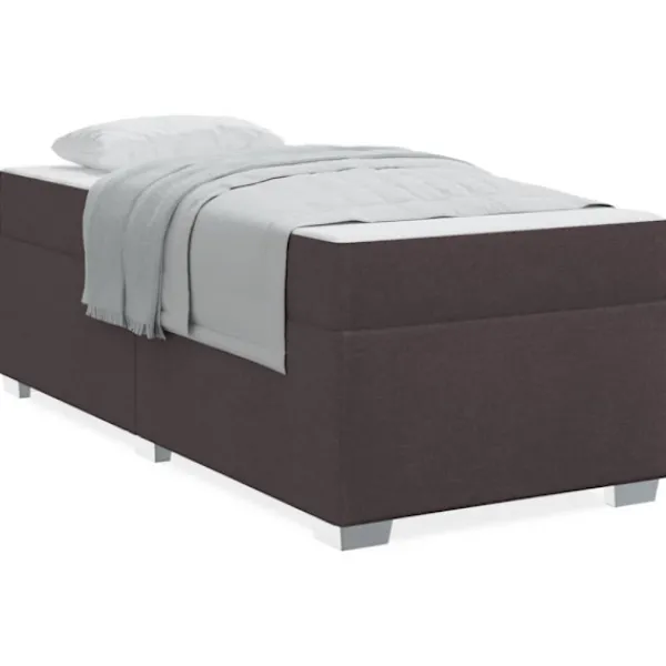 vidaXL Sängar>Sängram med madrass Mörkbrun 90 x 200 cm tyg