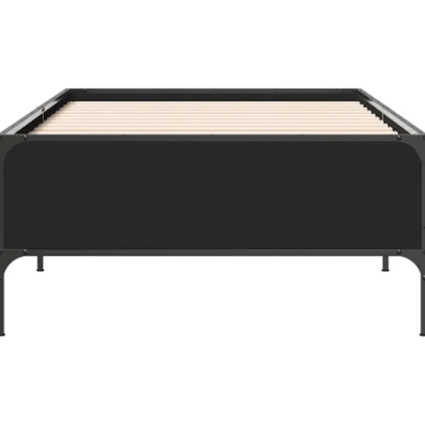 vidaXL Sängar>Sängram svart 100x200 cm konstruerat trä och metall