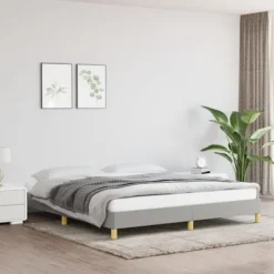 vidaXL Sängar>Sängram utan madrass ljusgrå 180x200 cm tyg