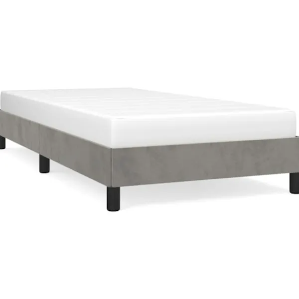 vidaXL Sängar>Sängram utan madrass ljusgrå 90x200 cm sammet