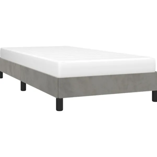 vidaXL Sängar>Sängram utan madrass ljusgrå 90x200 cm sammet