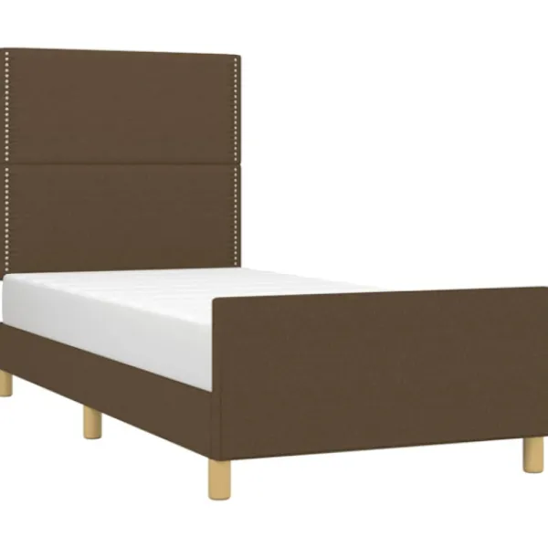 vidaXL Sängar>Sängram utan madrass mörkbrun 90x190 cm tyg