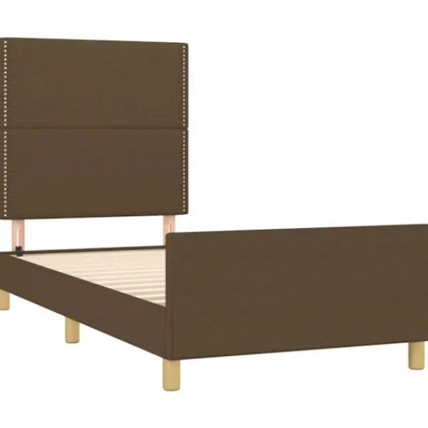 vidaXL Sängar>Sängram utan madrass mörkbrun 90x190 cm tyg