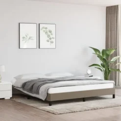 vidaXL Sängar>Sängram utan madrass taupe 160x200 cm tyg