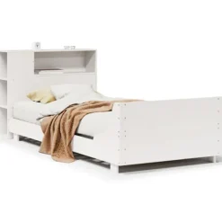 vidaXL Sängar>Sängram utan madrass vit 75x190 cm massiv furu