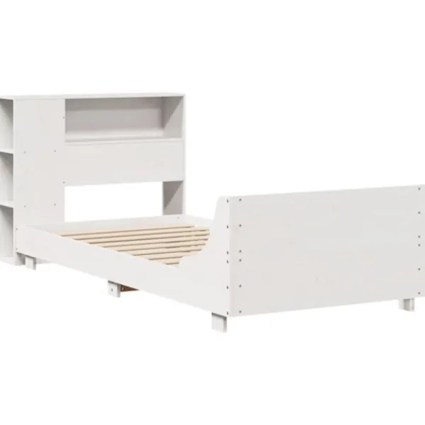 vidaXL Sängar>Sängram utan madrass vit 75x190 cm massiv furu