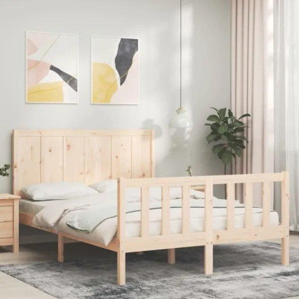 vidaXL Sängar>Sängram utan madrass 140x200 cm massiv furu
