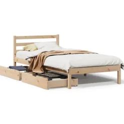 vidaXL Sängar>Sängram utan madrass 75x190 cm massiv furu