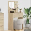 vidaXL Sminkbord>Sängrum Smyckesbord med låda Sonoma-ek 80 x 39,6 x 135 cm