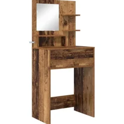 vidaXL Sminkbord>Sängrum Smyckesbord med låda Gammalt trä 80 x 39,6 x 135 cm