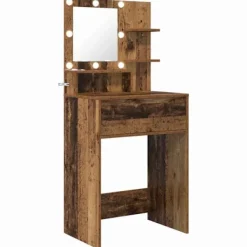 vidaXL Sminkbord>Sängrum Smyckesbord med låda Gammalt trä 80 x 39,6 x 135 cm