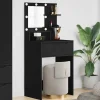 vidaXL Sminkbord>Sängrum Smyckesbord Svart 80 x 39,6 x 135 cm Konstruerat trä