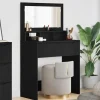 vidaXL Sminkbord>Sängrum Smyckesbord Svart 80 x 39,6 x 135 cm Konstruerat trä