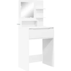 vidaXL Sminkbord>Sängrum Smyckesbord Vit 80 x 39,6 x 135 cm Konstruerat trä