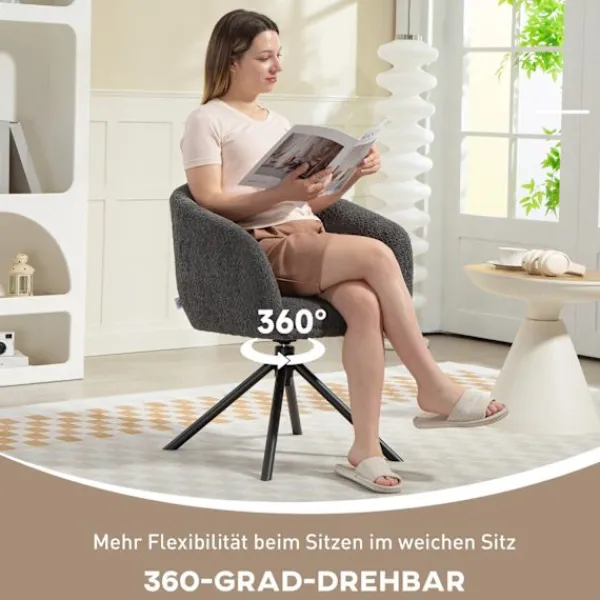 Northio Fåtöljer>Snurrfåtölj, bekväm sits, mörkgrå, 120 kg kapacitet
