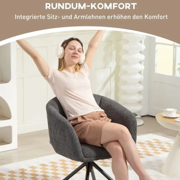 Northio Fåtöljer>Snurrfåtölj, bekväm sits, mörkgrå, 120 kg kapacitet